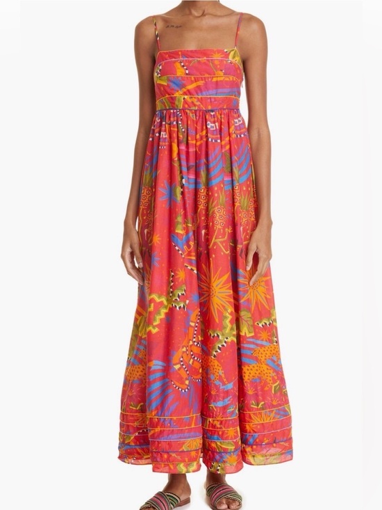 FARM Rio Dresses & Skirts - FARM Rio Magic Forest Tropical Vacation Cotton Maxi Dress- Size L